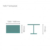 Hetki T taittopöytä, Pöydät - Alastek